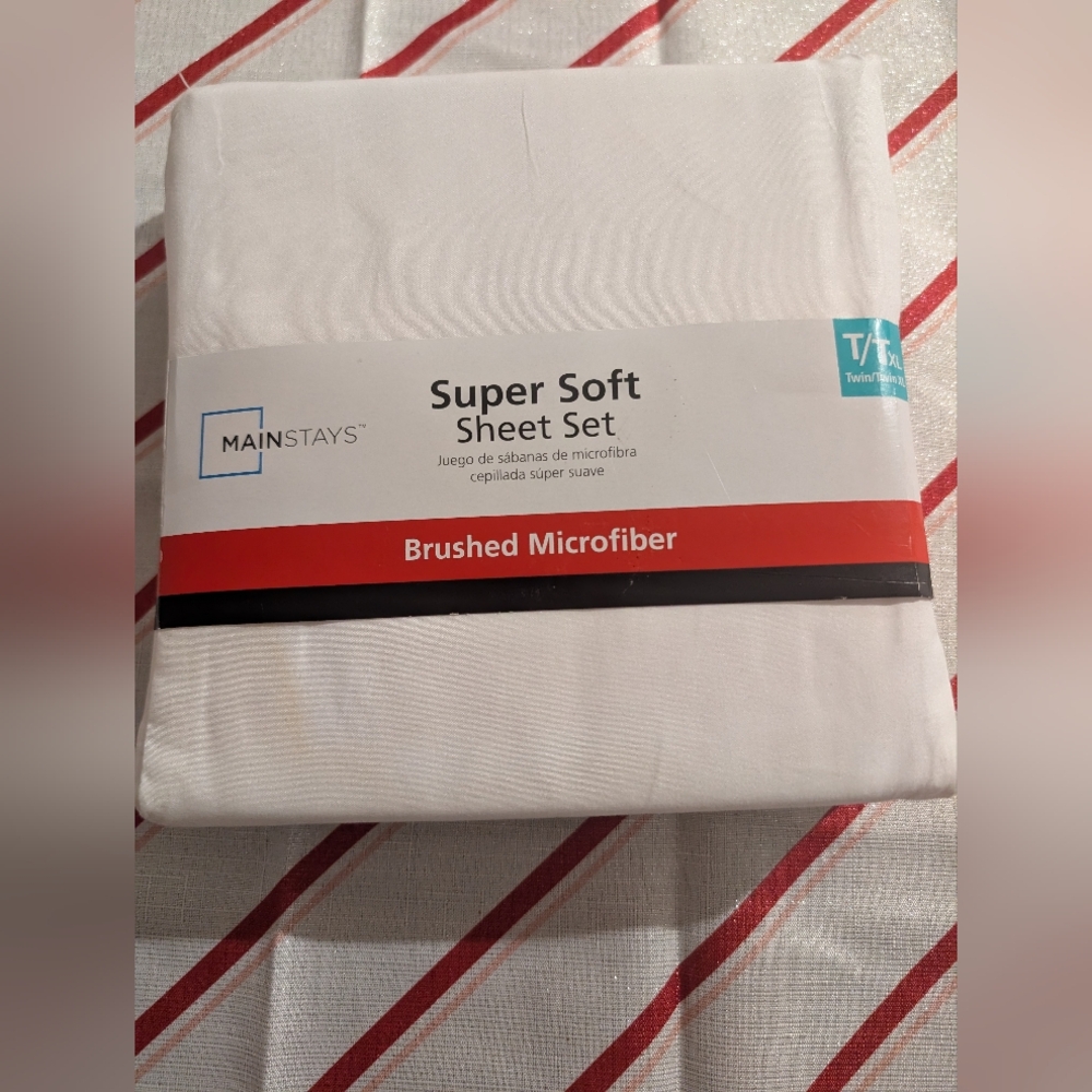 Twin three piece sheet sets.